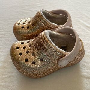 Gold crocs Sherpa lined